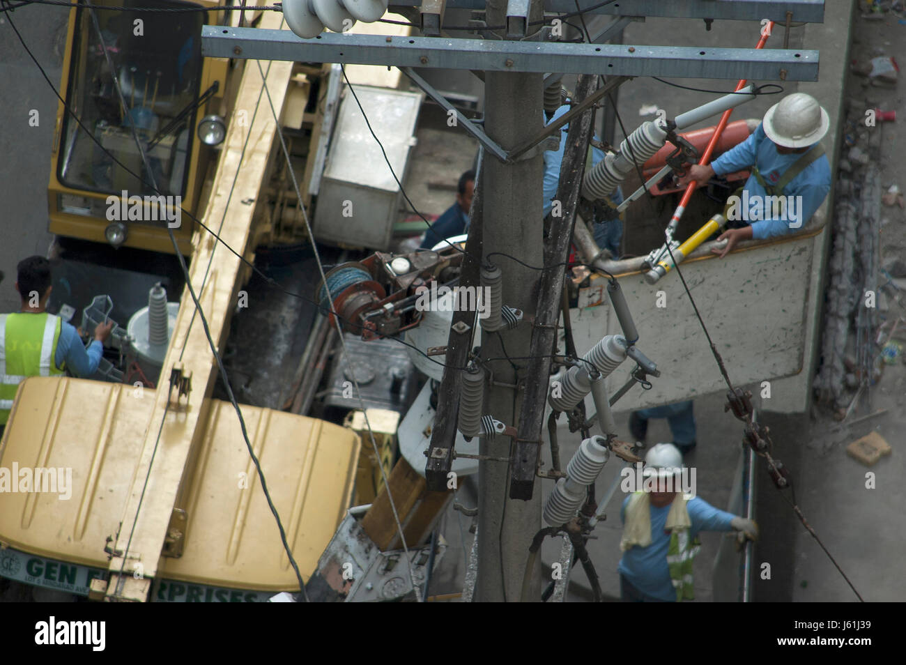 Electrical work, Manila, Philippines Stock Photo Alamy
