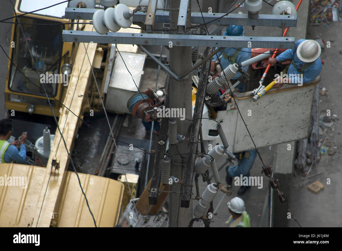 Electrical work, Manila, Philippines Stock Photo Alamy