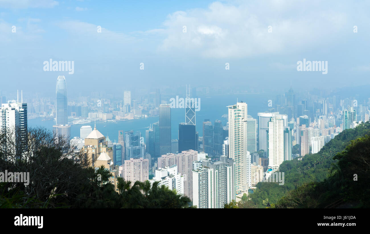 View of Hong Kong skyline from The Peak Stock Photo - Alamy