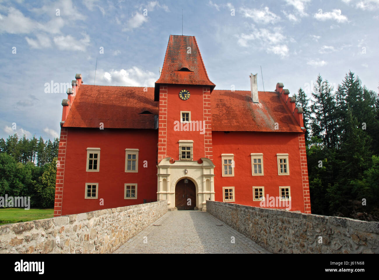 baroque style of construction architecture architectural style castle czech red Stock Photo