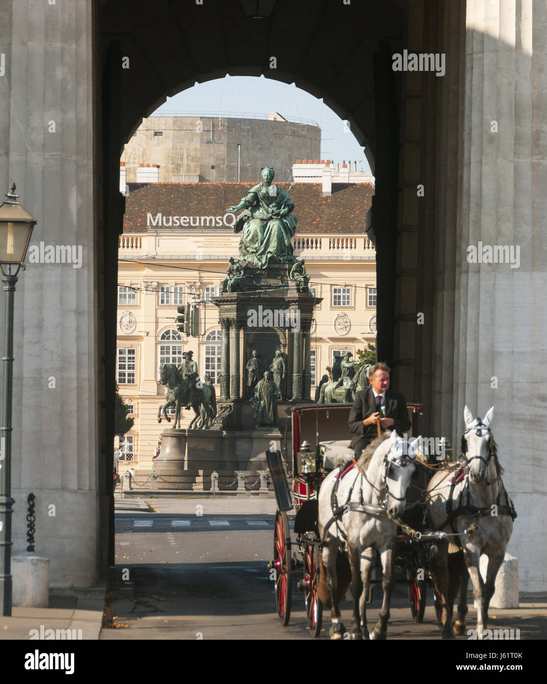 Austria, Vienna, horse drawn carriage Stock Photo Alamy