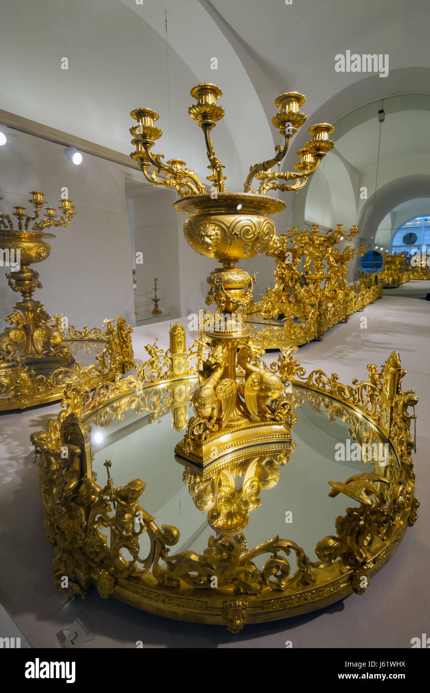 Austria, Vienna, Hofburg Imperial Palace, Imperial Apartments, Court Tableware Stock Photo