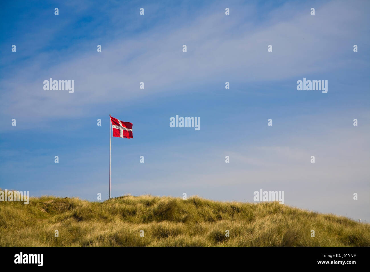 denmark dunes scandinavia firmament sky wind clouds holiday vacation holidays Stock Photo