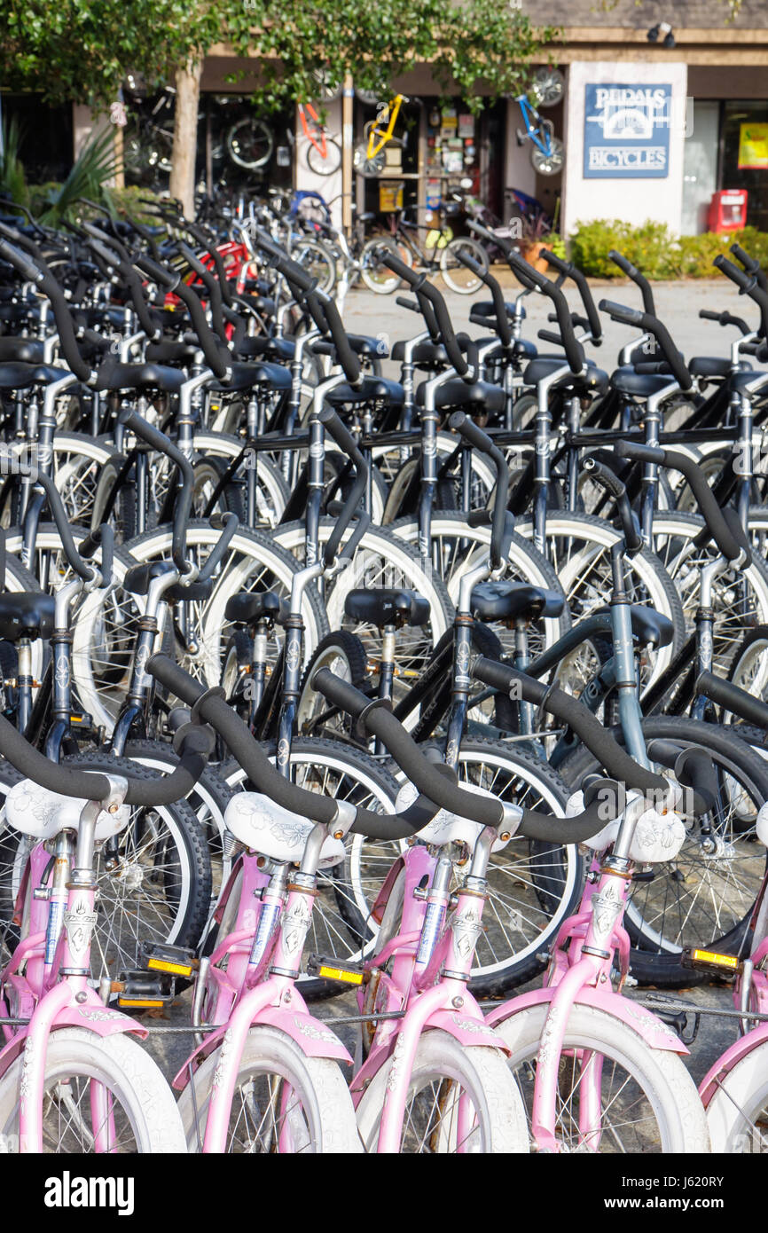 Hilton head south carolina beach bike hires stock photography and