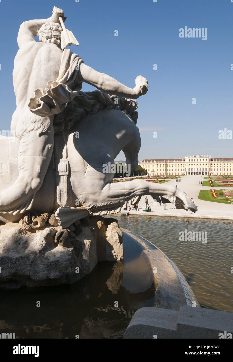 Austria, Vienna, Schloss Schonbrunn Palace, fountain Stock Photo