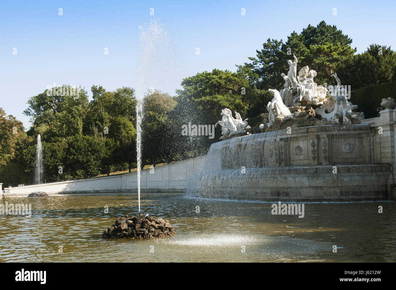 Austria, Vienna, Schloss Schonbrunn Palace, fountain Stock Photo