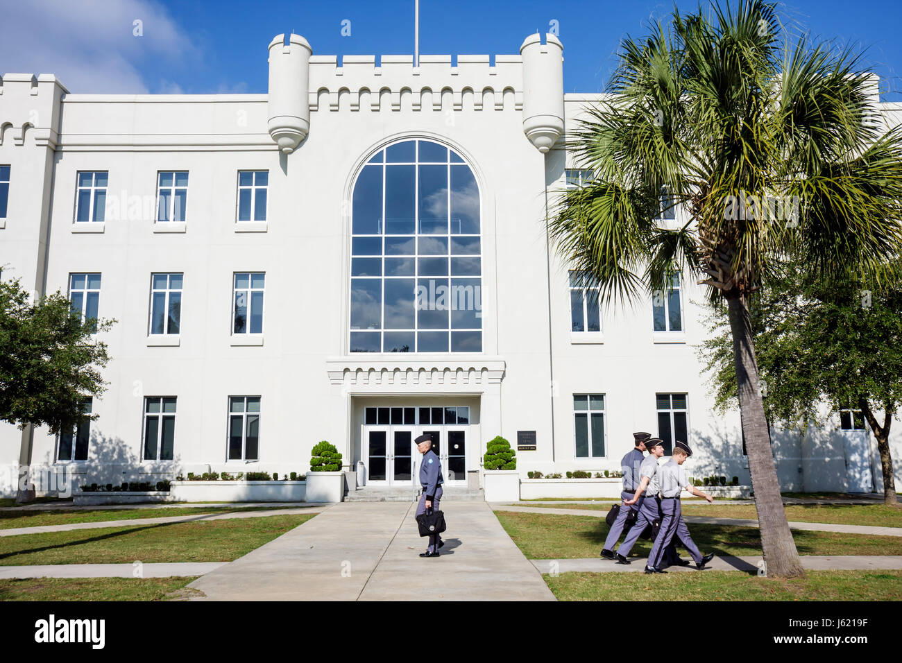 Charleston South Carolina,The Citadel,The Military College of,South Carolina,military,education,training,cadet,discipline,building,fortress style,unif Stock Photo