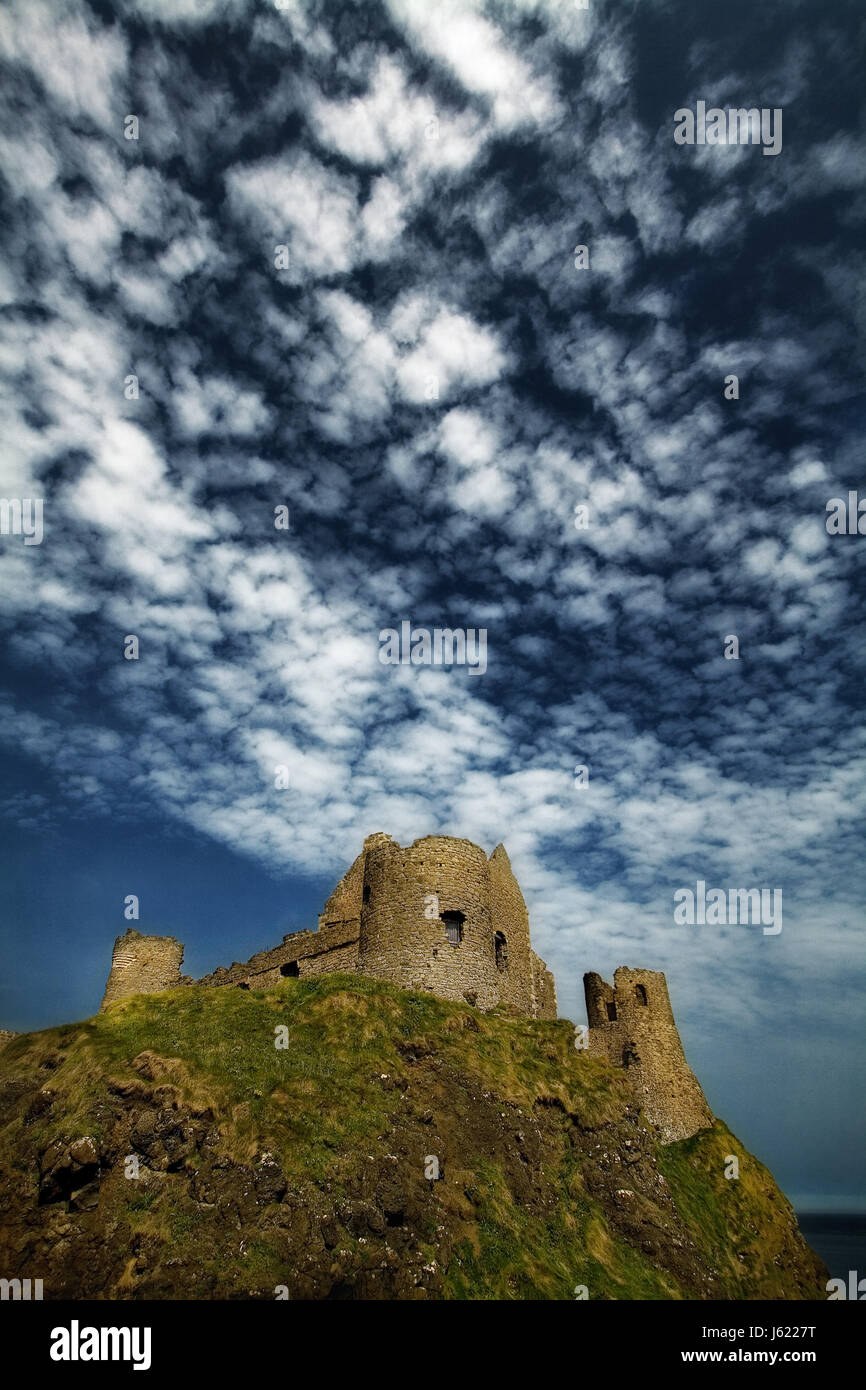 historical cliff firmament sky clouds chateau castle historical hill Stock Photo