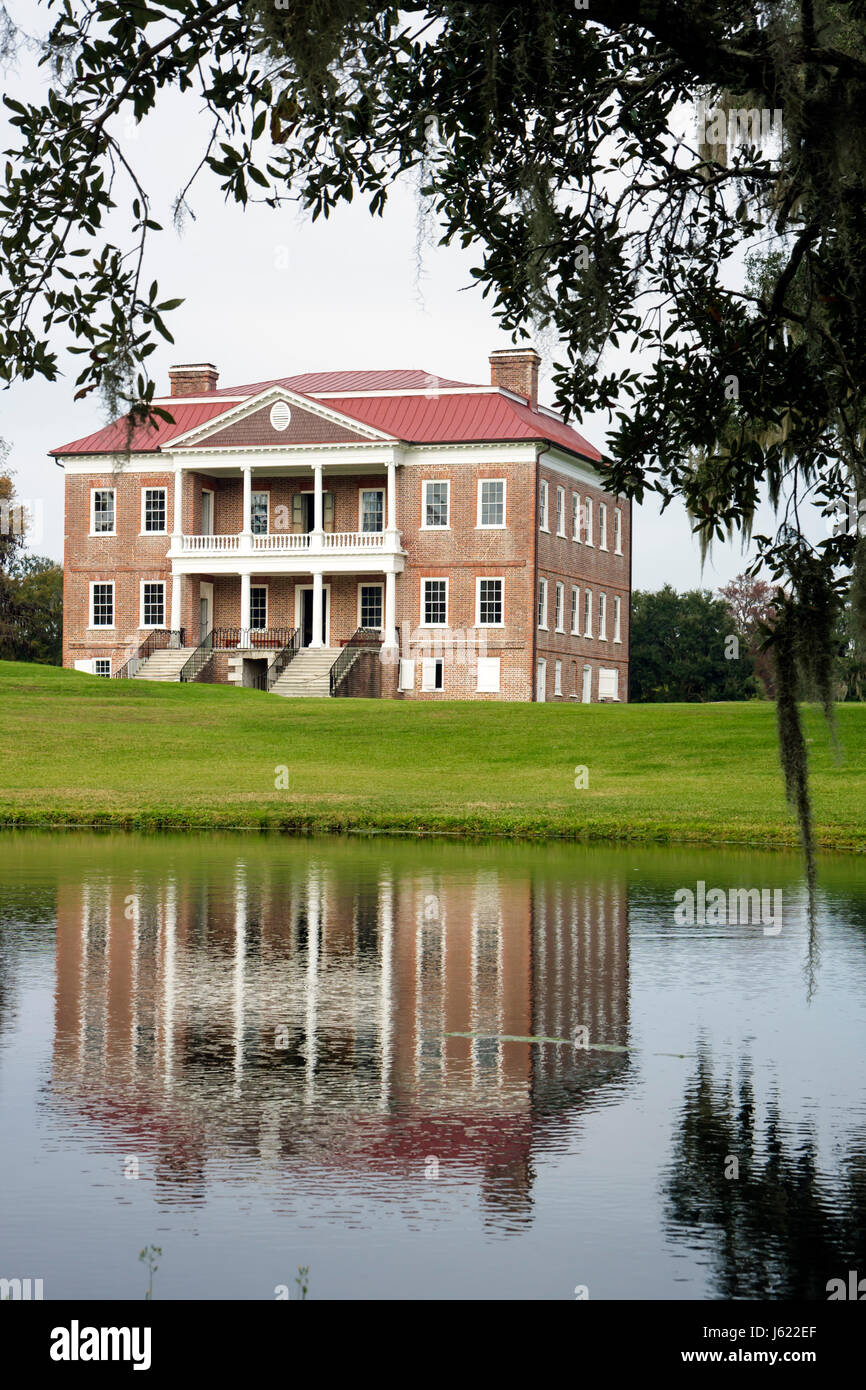 Charleston South Carolina,Lowcountry,Ashley River Road,Drayton Hall,plantation,Georgian Palladian architecture,1738,colonial,house home houses homes r Stock Photo