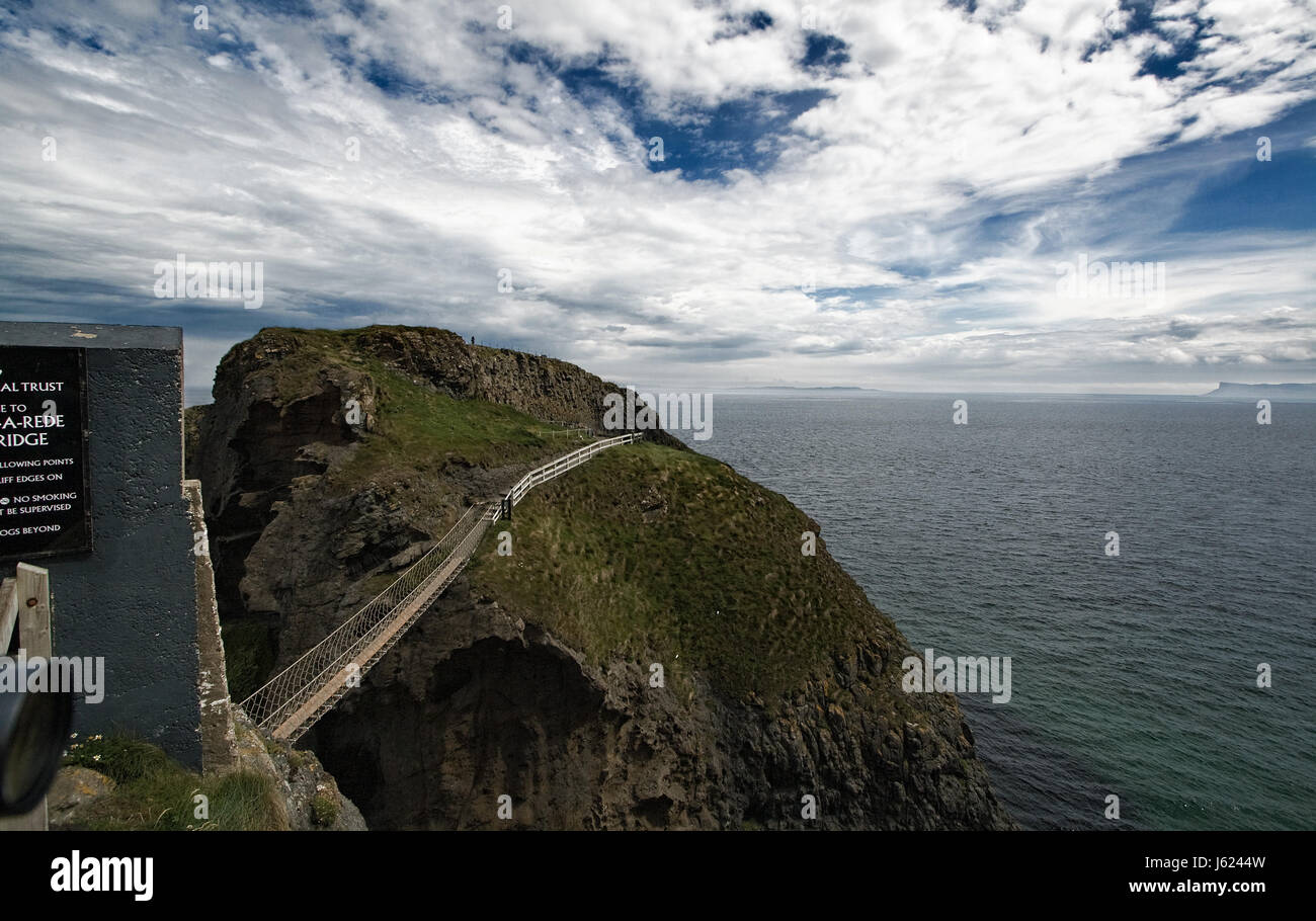 carrick-a-rede rope bridge Stock Photo