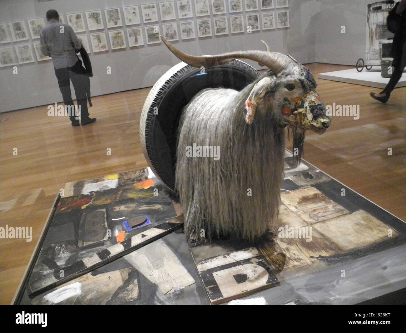 The artwork 'Monogram' by US artist Robert Rauschenberg, part of a retrospective exhibition of Rauschenberg's work which opens on 21 May, at the Museum of Modern Art (MoMA) in New York, 16 May 2017. Photo: Johannes Schmitt-Tegge/dpa Stock Photo