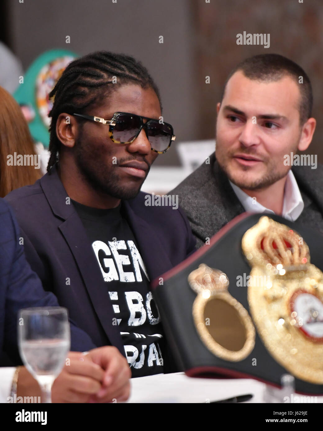 Tokyo, Japan. 18th May, 2017. (LR) Hassan N'Dam N'Jikam, Sebastien Acaries Boxing Hassan N Tokyo, Japan. 18th May, 2017. (LR) Hassan N'Dam N'Jikam, Sebastien Acaries Boxing Hassan N