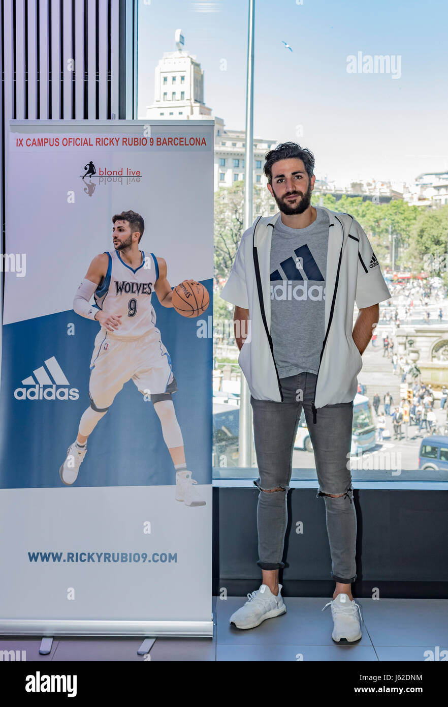 Basketball player Ricky Rubio during the presentation of the " I Campus  Oficial de Ricky Rubio" in Madrid. 19/05/2017 Stock Photo - Alamy
