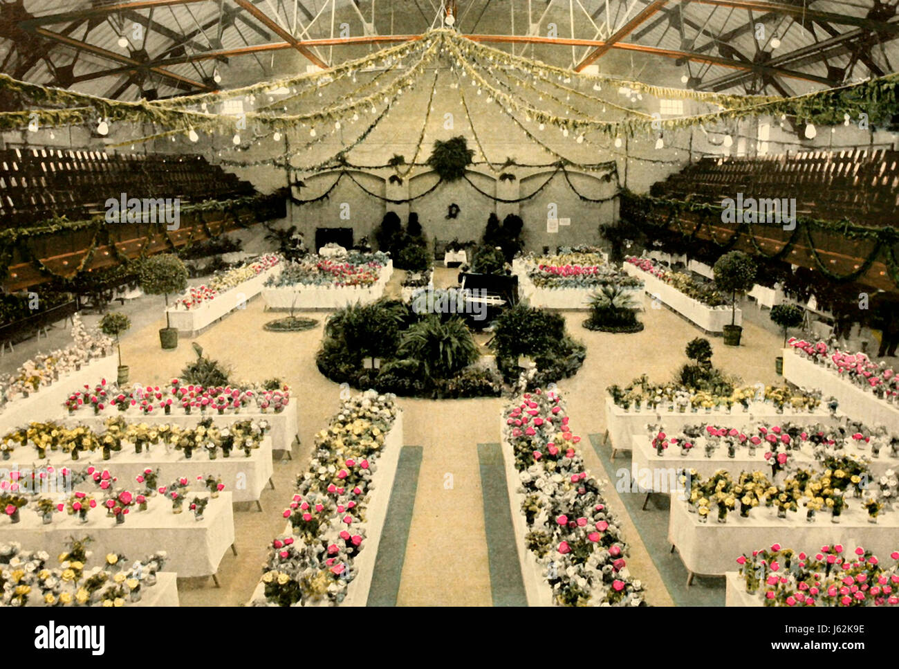 Tacoma Rose Show in State Armory, circa 1912 Stock Photo