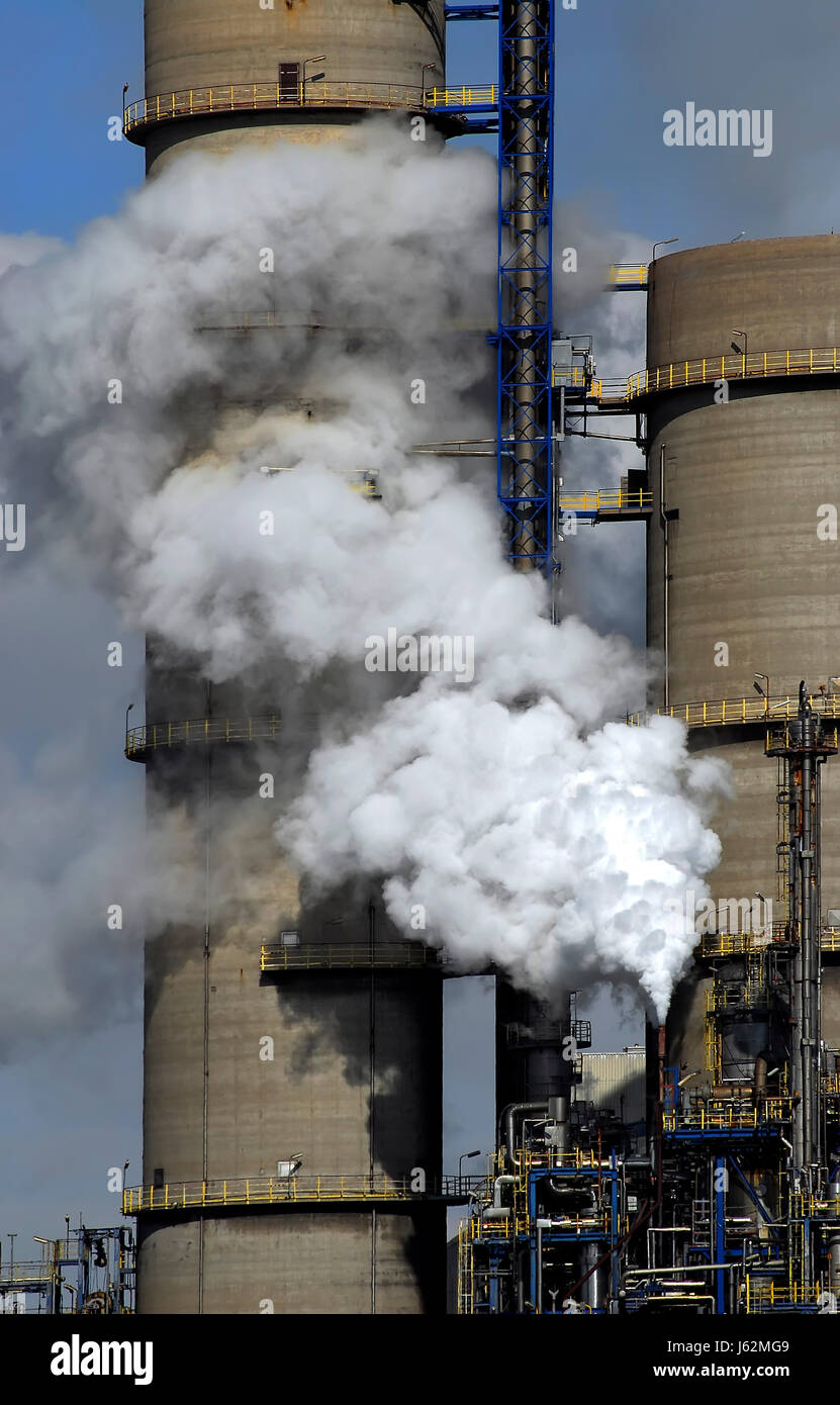 smoke smoking smokes fume industry environmental pollution trail of smoke Stock Photo