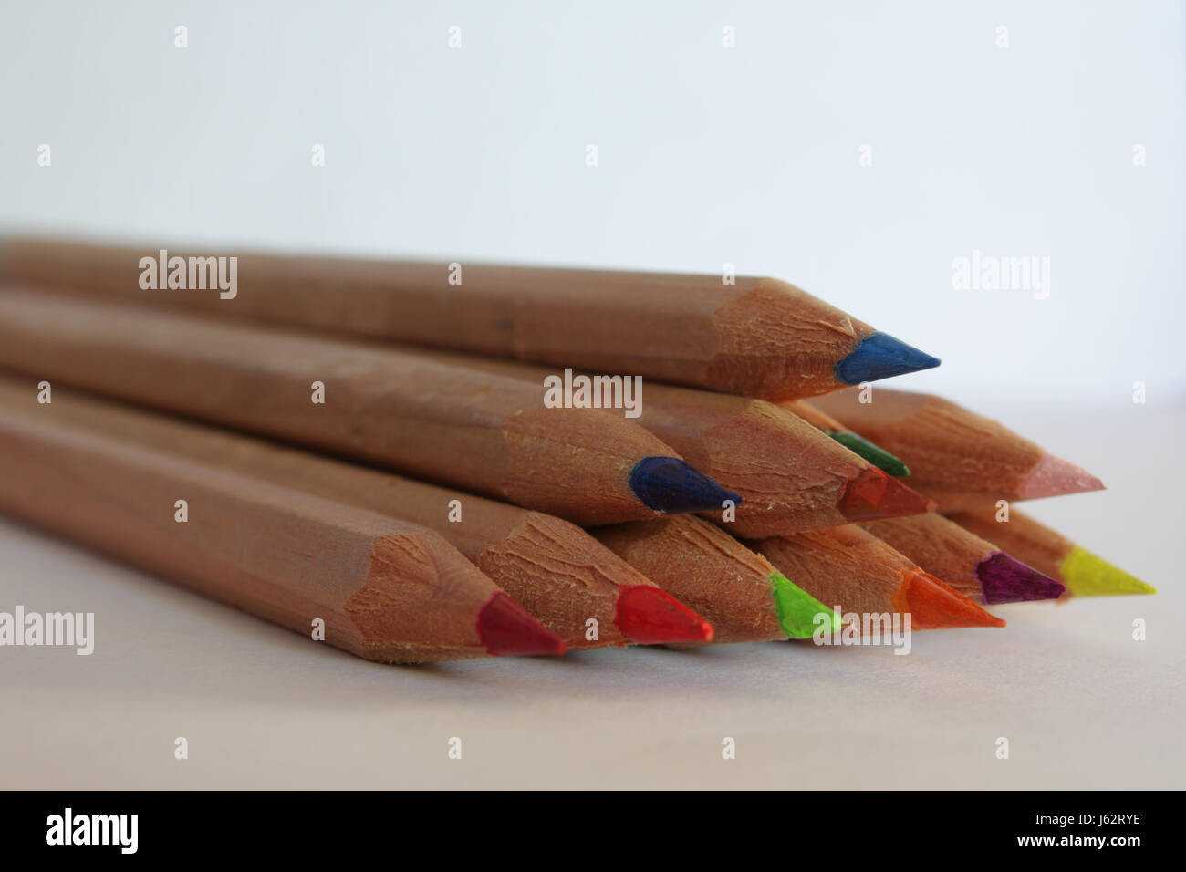 paint colored pencils draw coloured pencil coloured pencils pens pen style Stock Photo