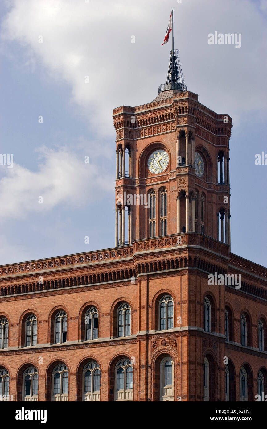 berlin town hall tower detail historical story city town metropolis culture Stock Photo