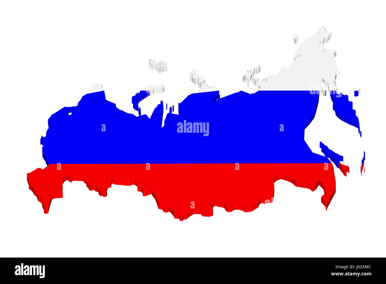 Russia map with flag of country