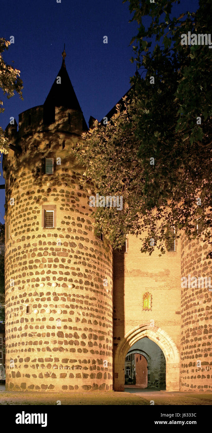 historical city wall roman tower shine shines bright lucent light serene Stock Photo