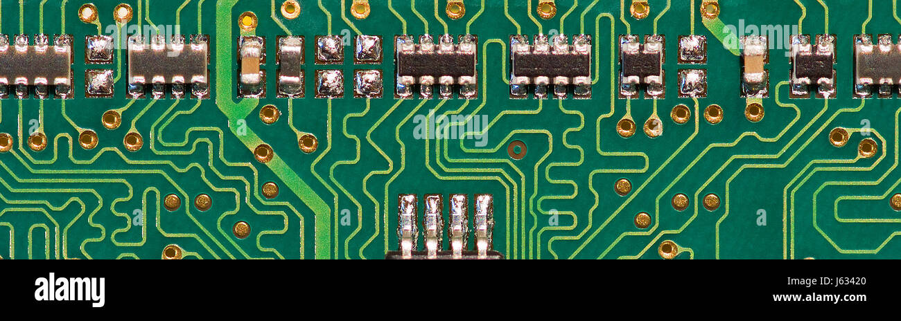 electronics engineering printed circuit board chip virtual memory memory ram Stock Photo