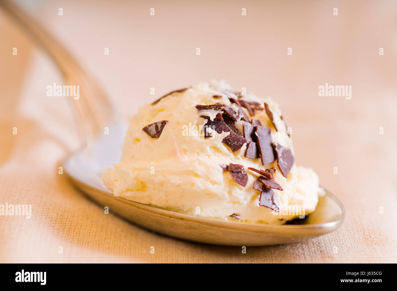 dainty vanilla ice cream ice-cream icecream dessert chocolate insalubrious Stock Photo