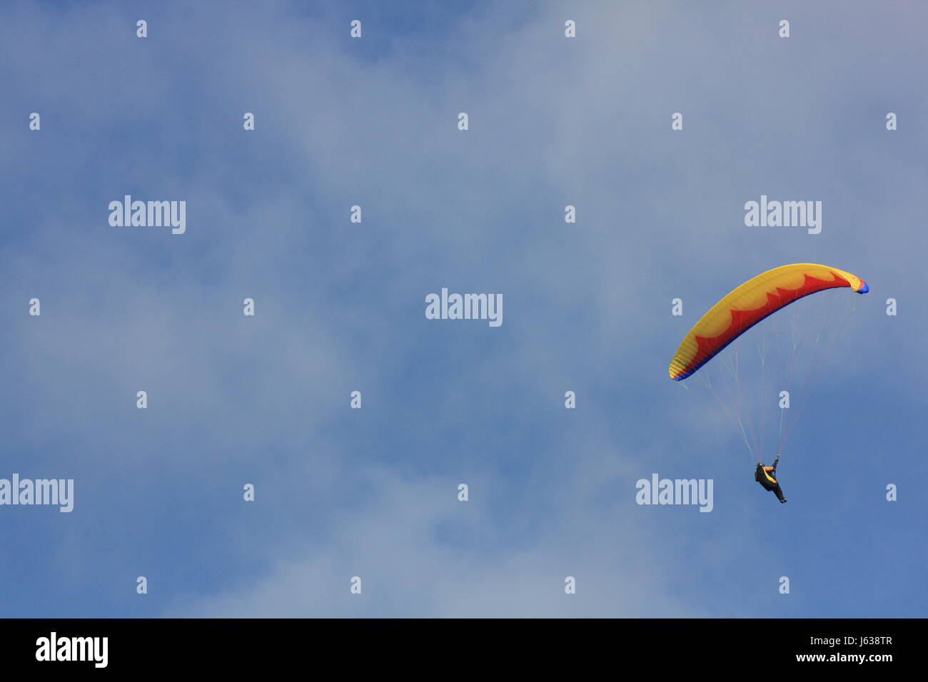 blue dragon pilot firmament sky fly flies flys flying clouds paraglider ...