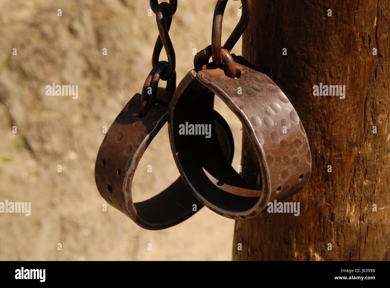 metal torture chains hand cuffs bundle slav slave middle ages tool