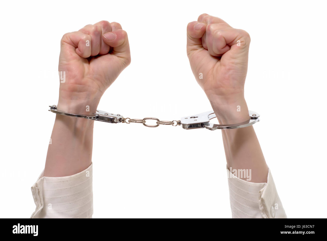 woman crime bound tied arrested cuff wrists woman hand hands model design Stock Photo