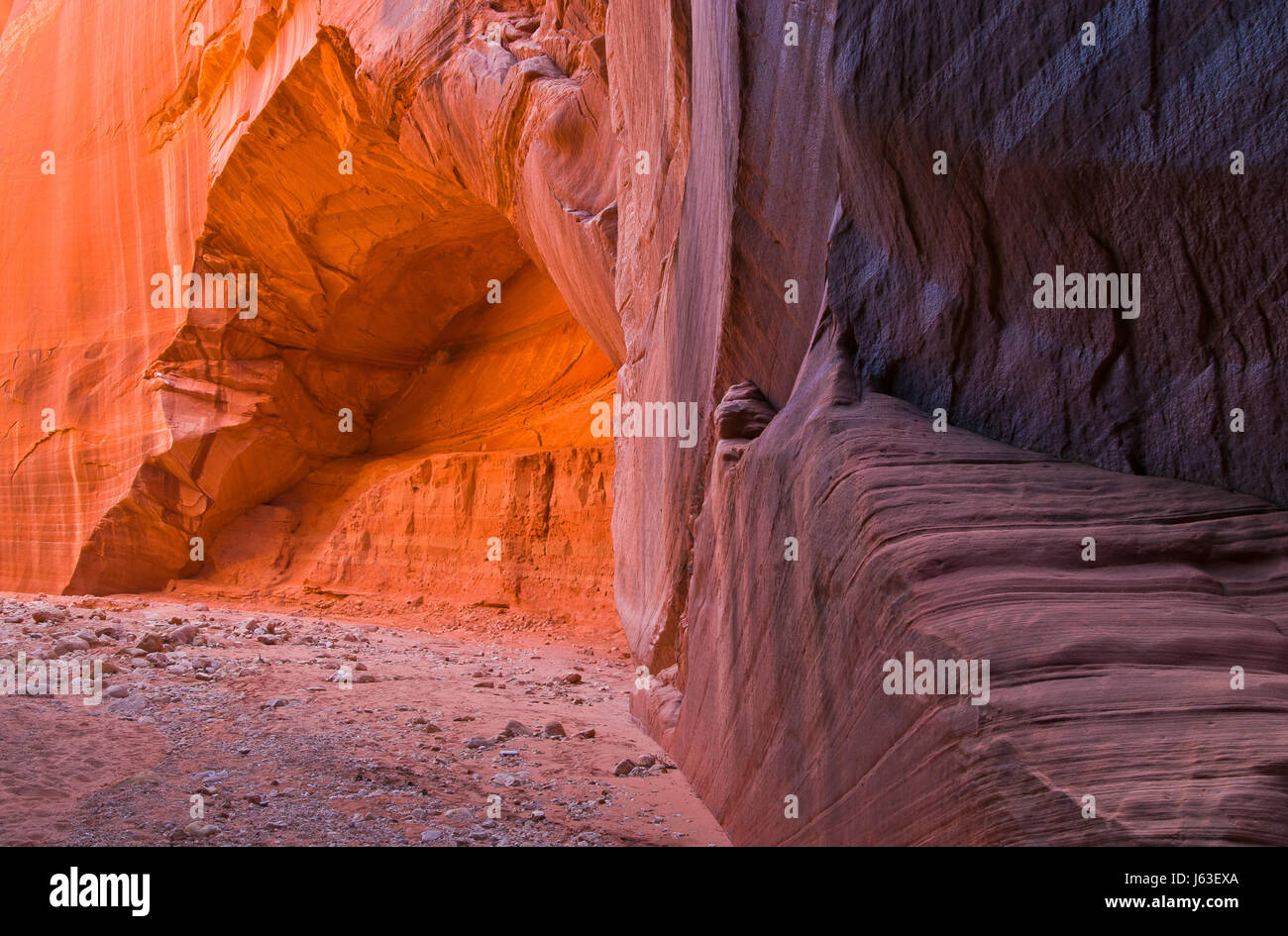 usa rock sandstone ravine arizona Canyon orange desert wasteland usa sandstone Stock Photo