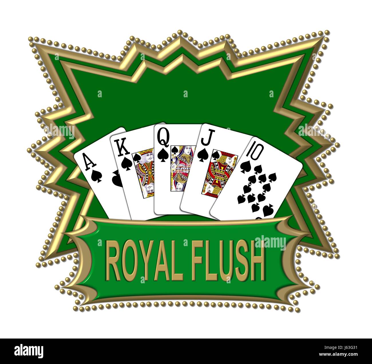 royal flush green Stock Photo Alamy