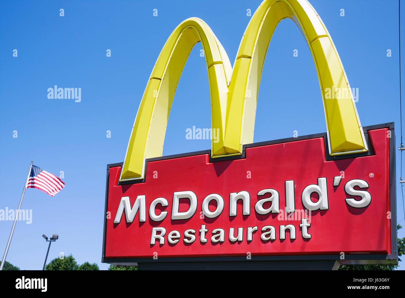 Michigan,MI,Mich,Upper Midwest,Bridgman,McDonald's,burgers,hamburgers,franchise,McDonalds,restaurant restaurants food dining eating out cafe cafes bis Stock Photo