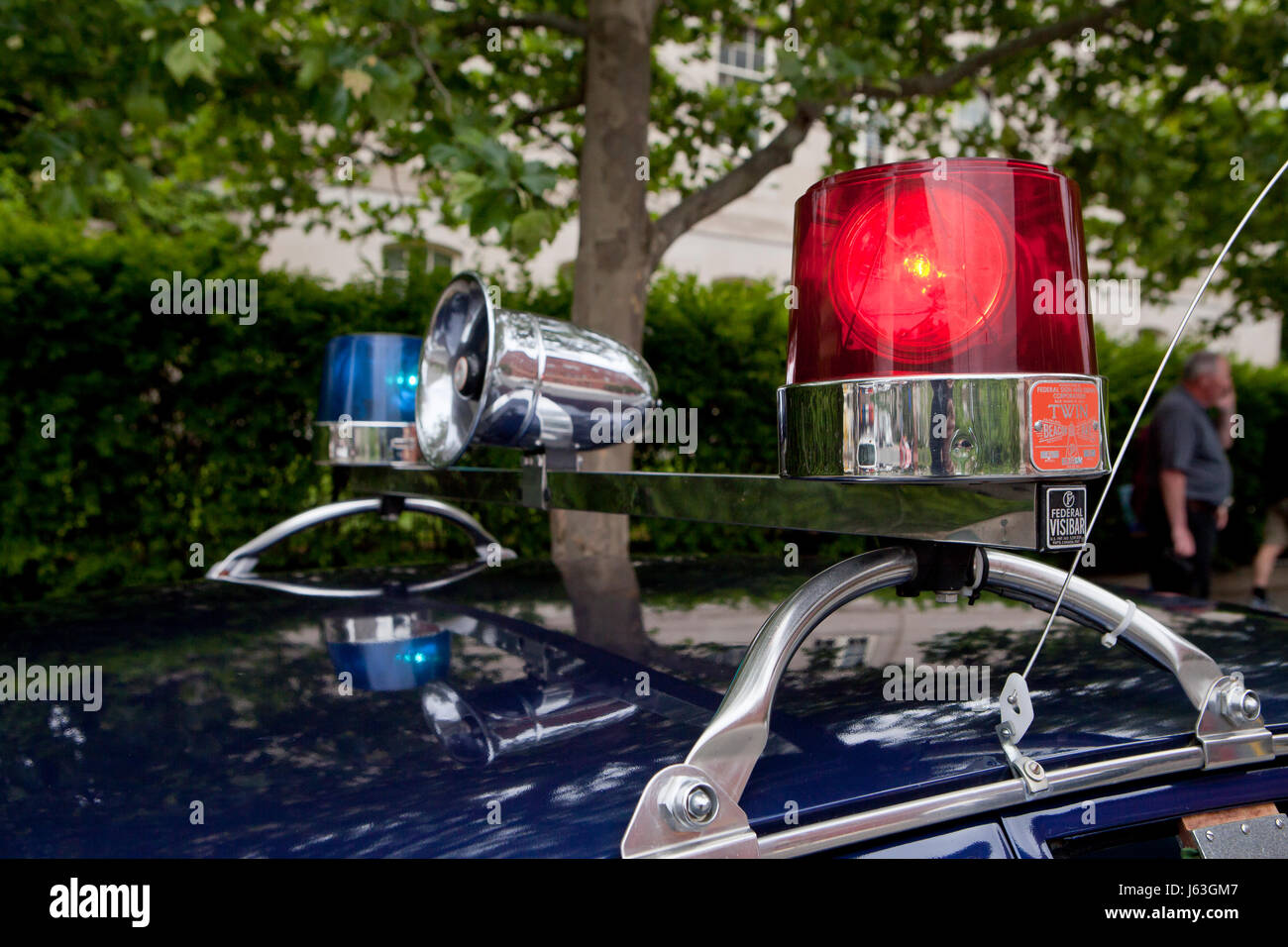 Vintage police car lights and siren - USA Stock Photo