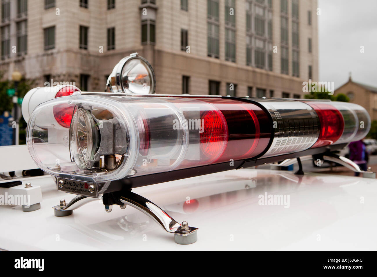 Vintage police car lights (P A light, PA light) - USA Stock Photo - Alamy