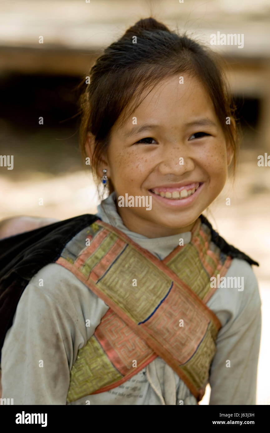 hmong girl with brother,laos Stock Photo - Alamy