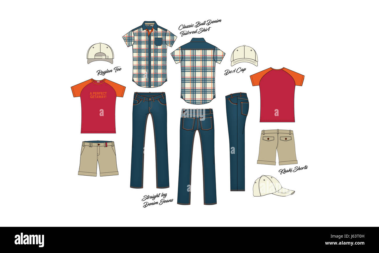 Men Casual Clothing Fashion Set Stock Photo Alamy