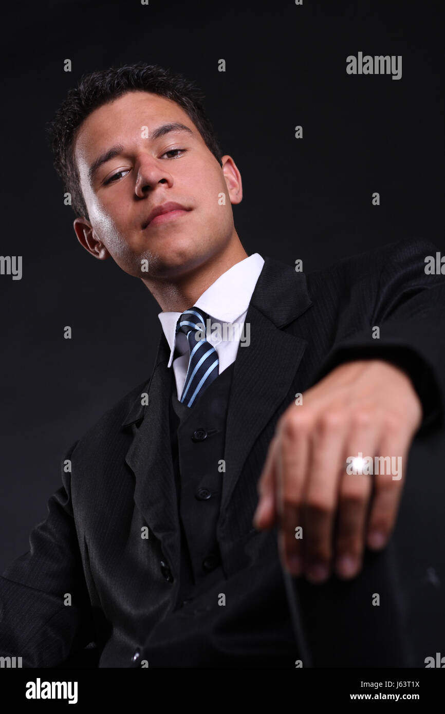 male masculine young entrepreneur arrogance opinionatedness decadence young Stock Photo