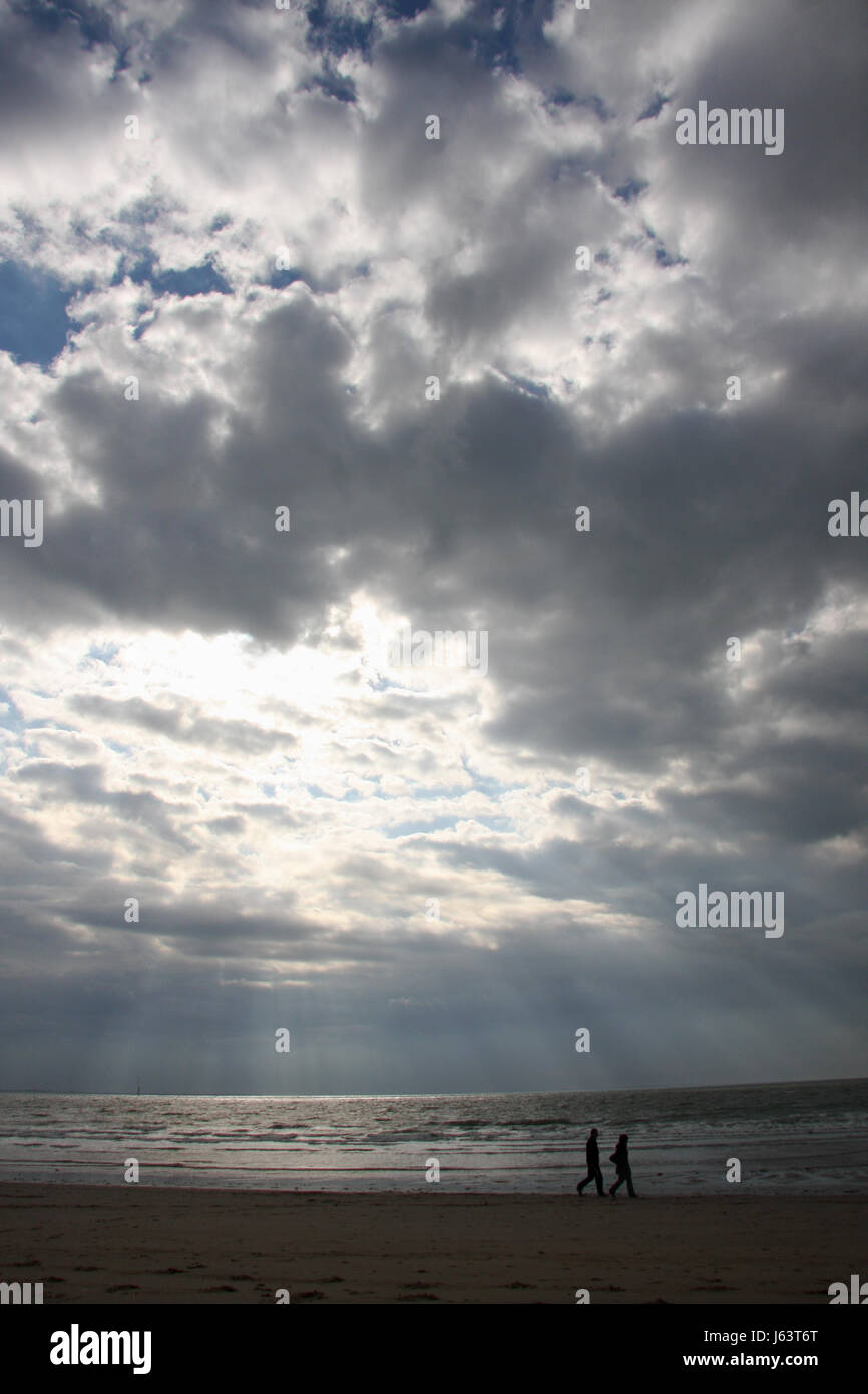 friendship walk husband and wife partner couple pair firmament sky nature Stock Photo
