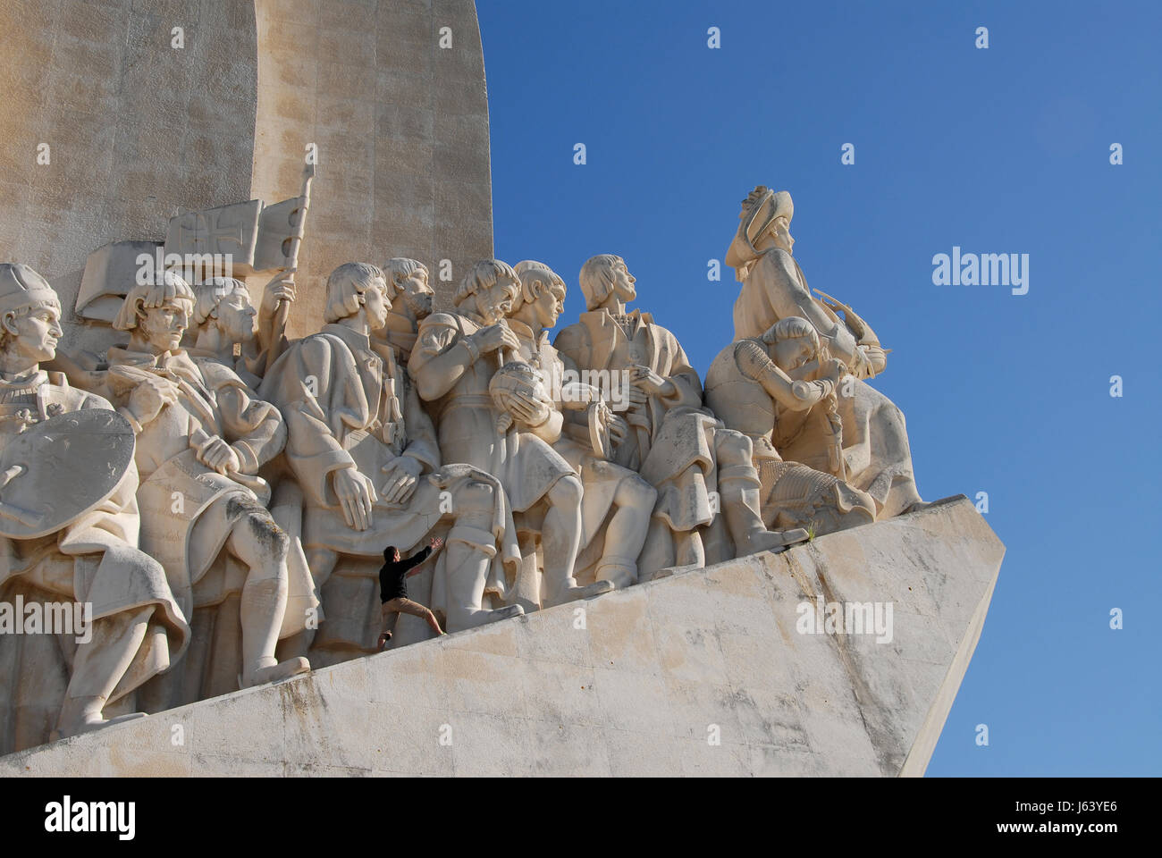 monument statue portugal lisbon discoverer blue city town monument stone Stock Photo Alamy