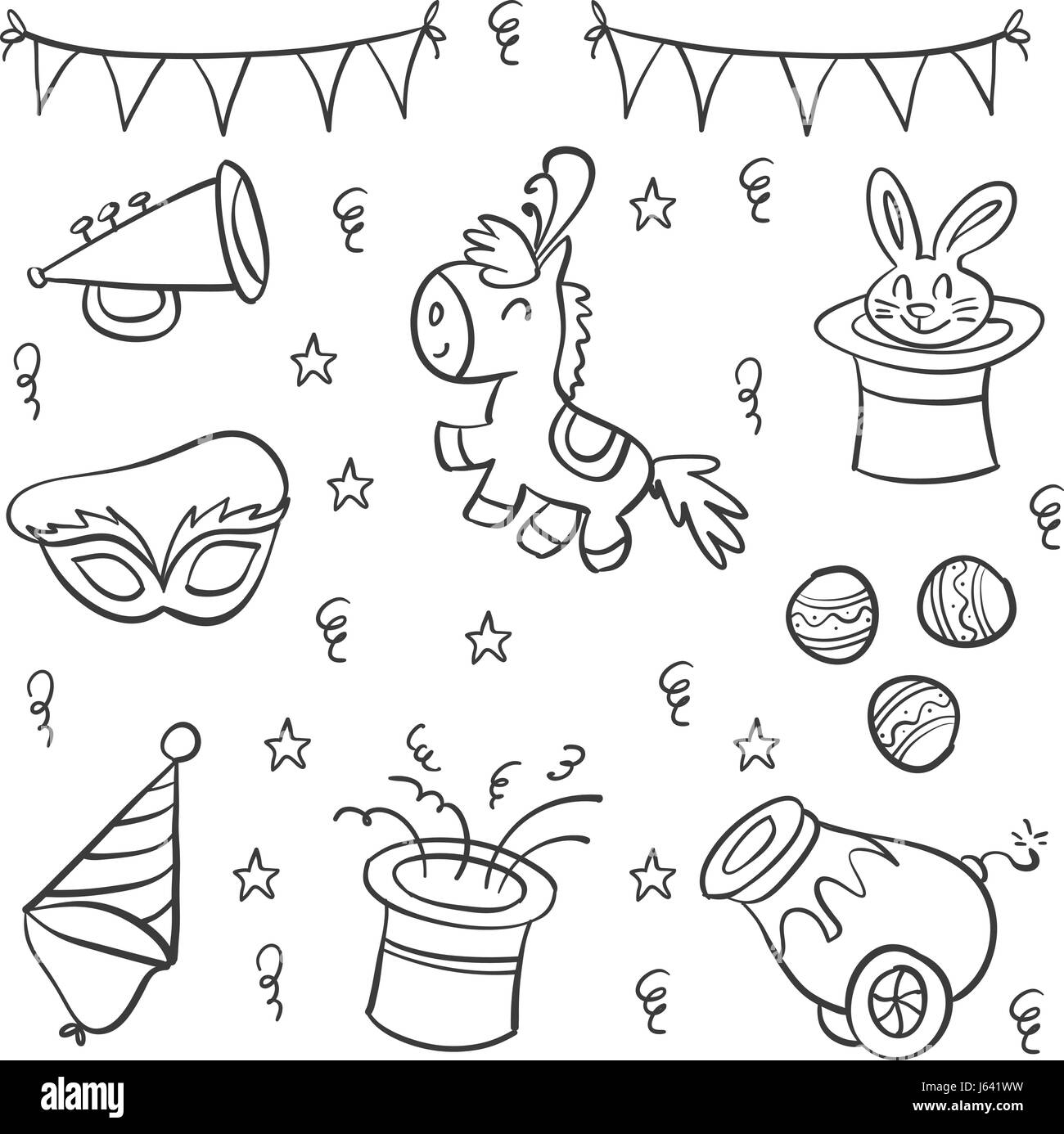 Doodle of element circus carnival Stock Vector Image & Art - Alamy