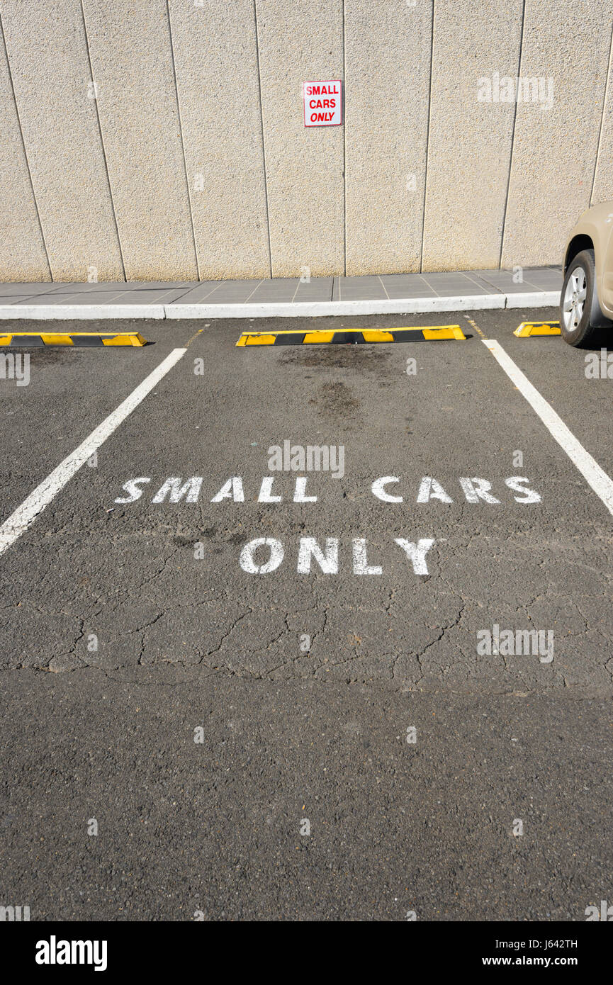 Small Cars Only restricted parking space, New South Wales, NSW, Australia Stock Photo