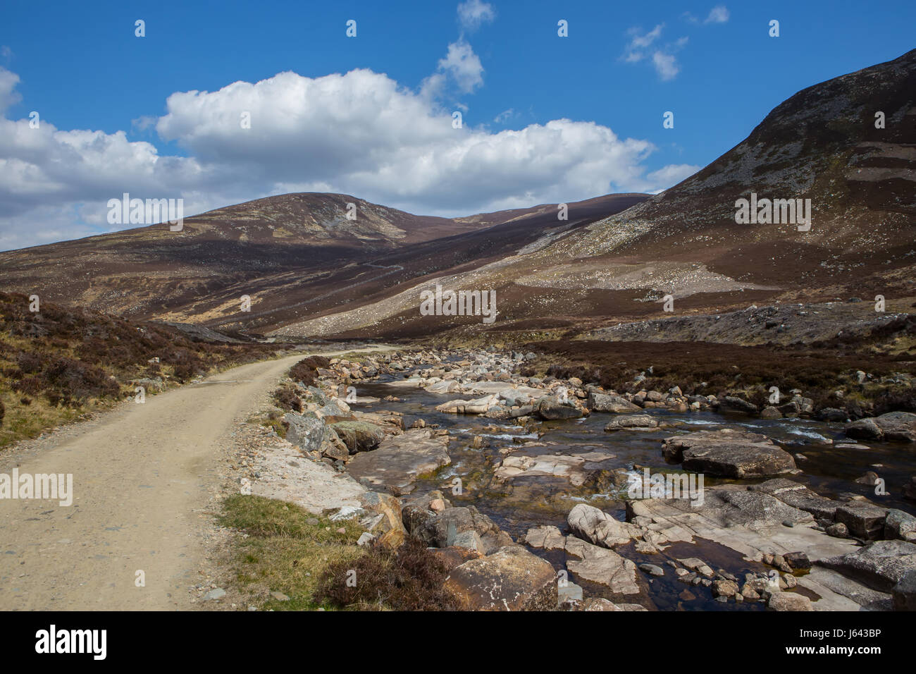 Jock's Road near the mountain of Creag Nan Gabhar near Braemar, Aberdeenshire, Scotland, UK Stock Photo