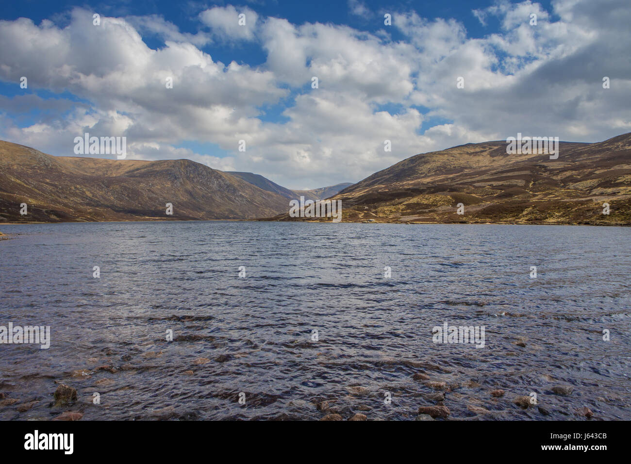 Loch Callater near the mountain of Creag Nan Gabhar near Braemar, Aberdeenshire, Scotland, UK Stock Photo