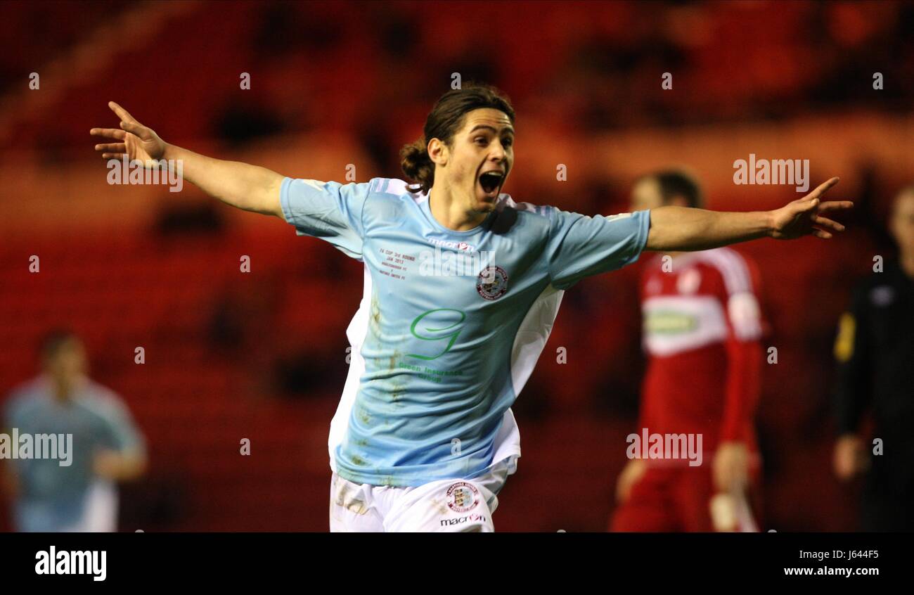 BRADLEY GOLDBERG CELEBRATES MIDDLESBROUGH V HASTINGS UNITE RIVERSIDE