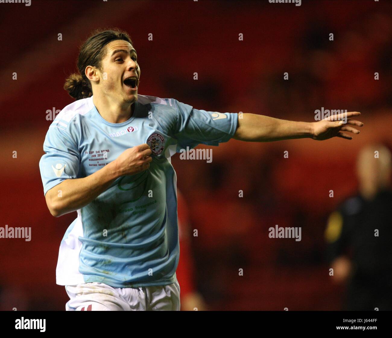 BRADLEY GOLDBERG CELEBRATES MIDDLESBROUGH V HASTINGS UNITE RIVERSIDE