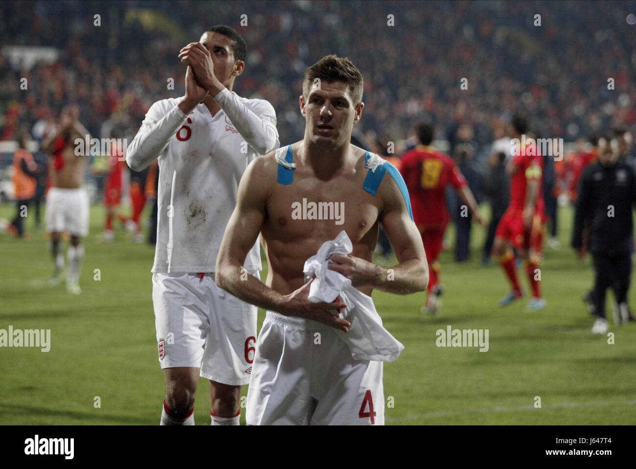 STEVEN GERRARD AFTER THE FINAL WHISTLE, MONTENEGRO V ENGLAND, MONTENEGRO V ENGLAND,GROUP H FIFA WORLD CUP 2014 QUALIFIER, 2013 Stock Photo