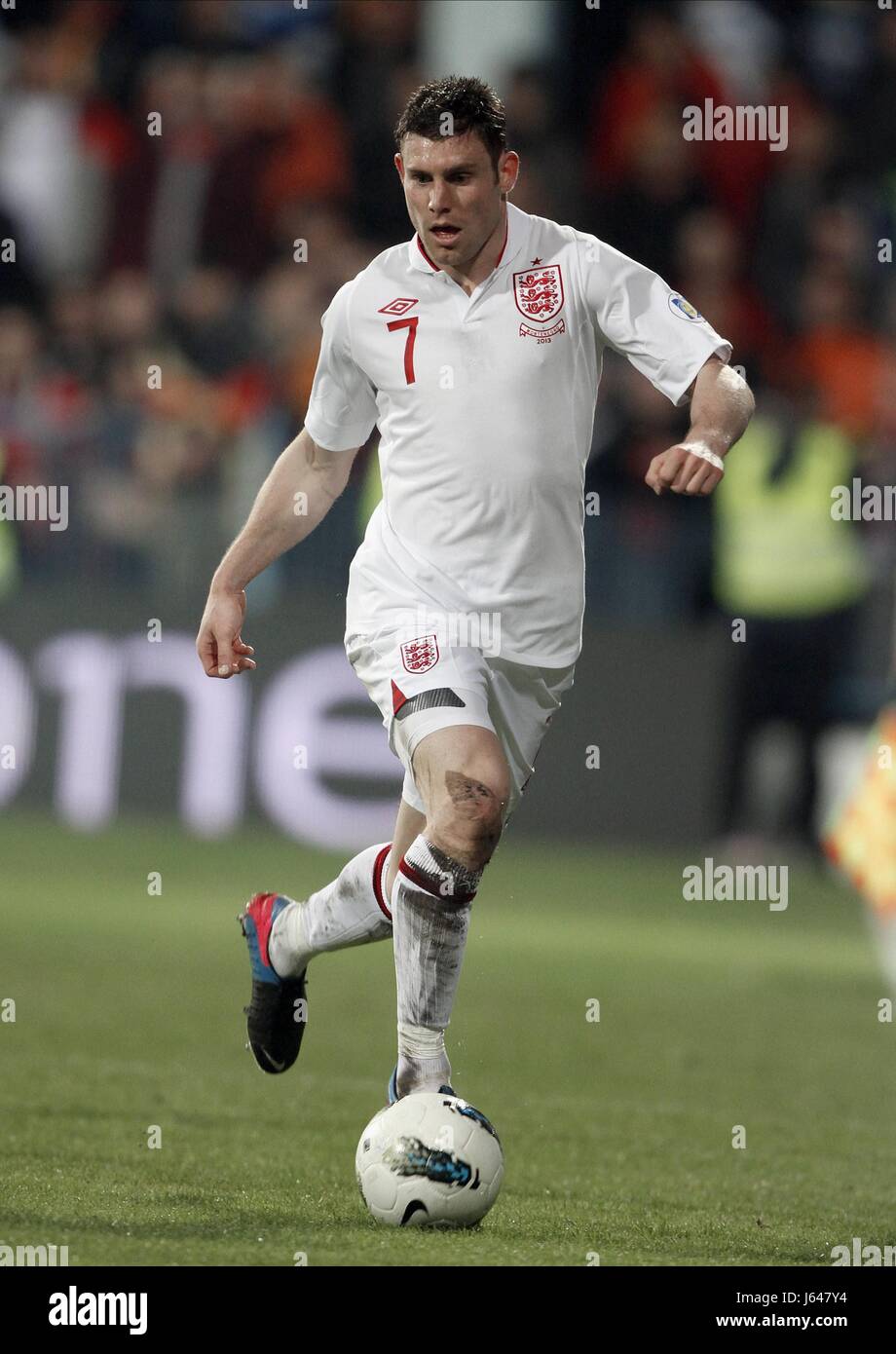 JAMES MILNER ENGLAND PODGORICA CITY STADIUM PODGORICA MONTENEGRO 26 March 2013 Stock Photo