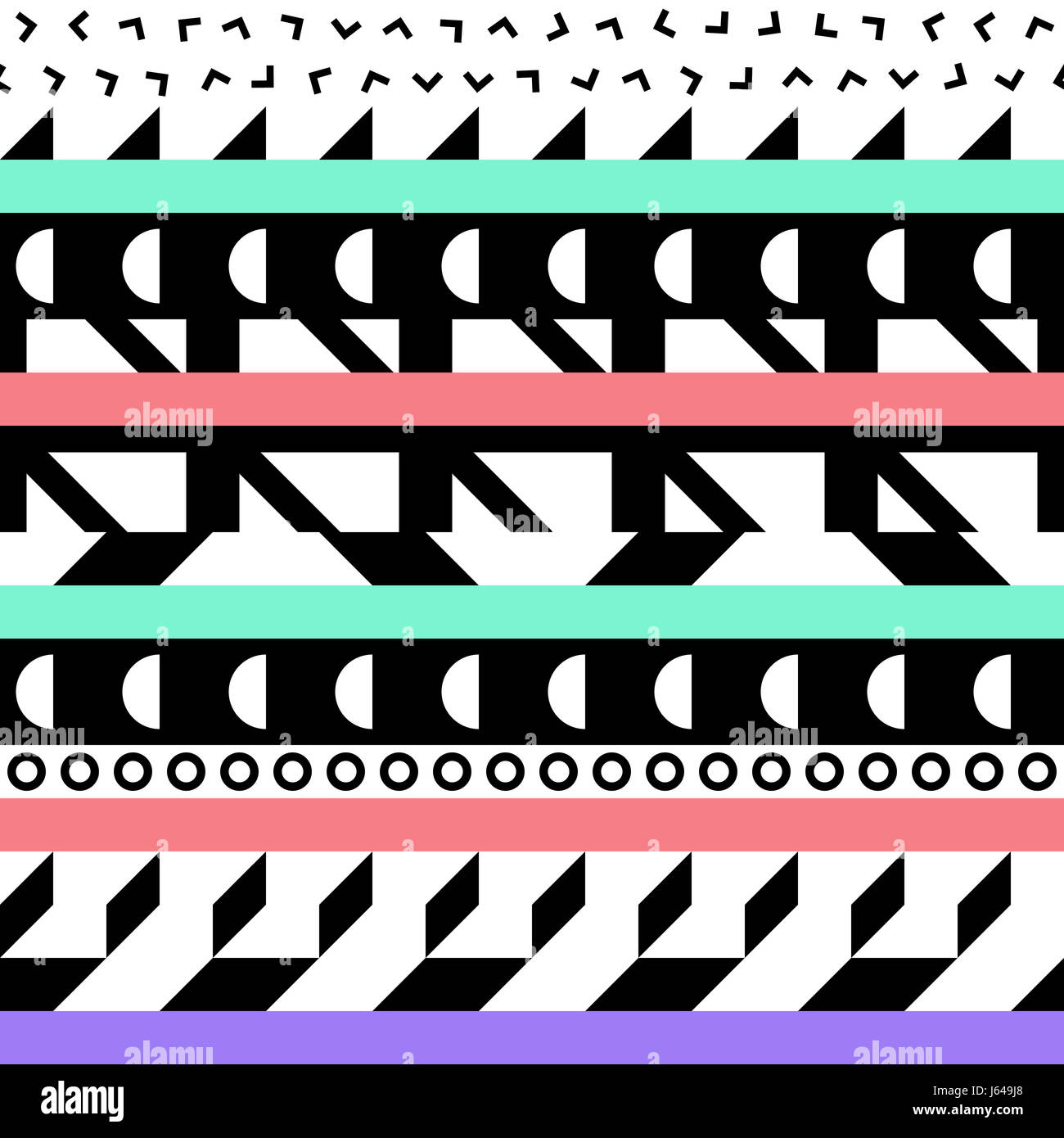 Retro color tribal seamless pattern. Fancy abstract geometric art print ...
