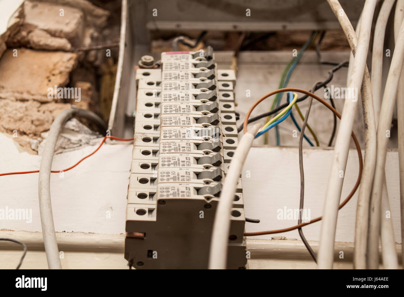 Flat renovation, strings of interior installations that are connected ...