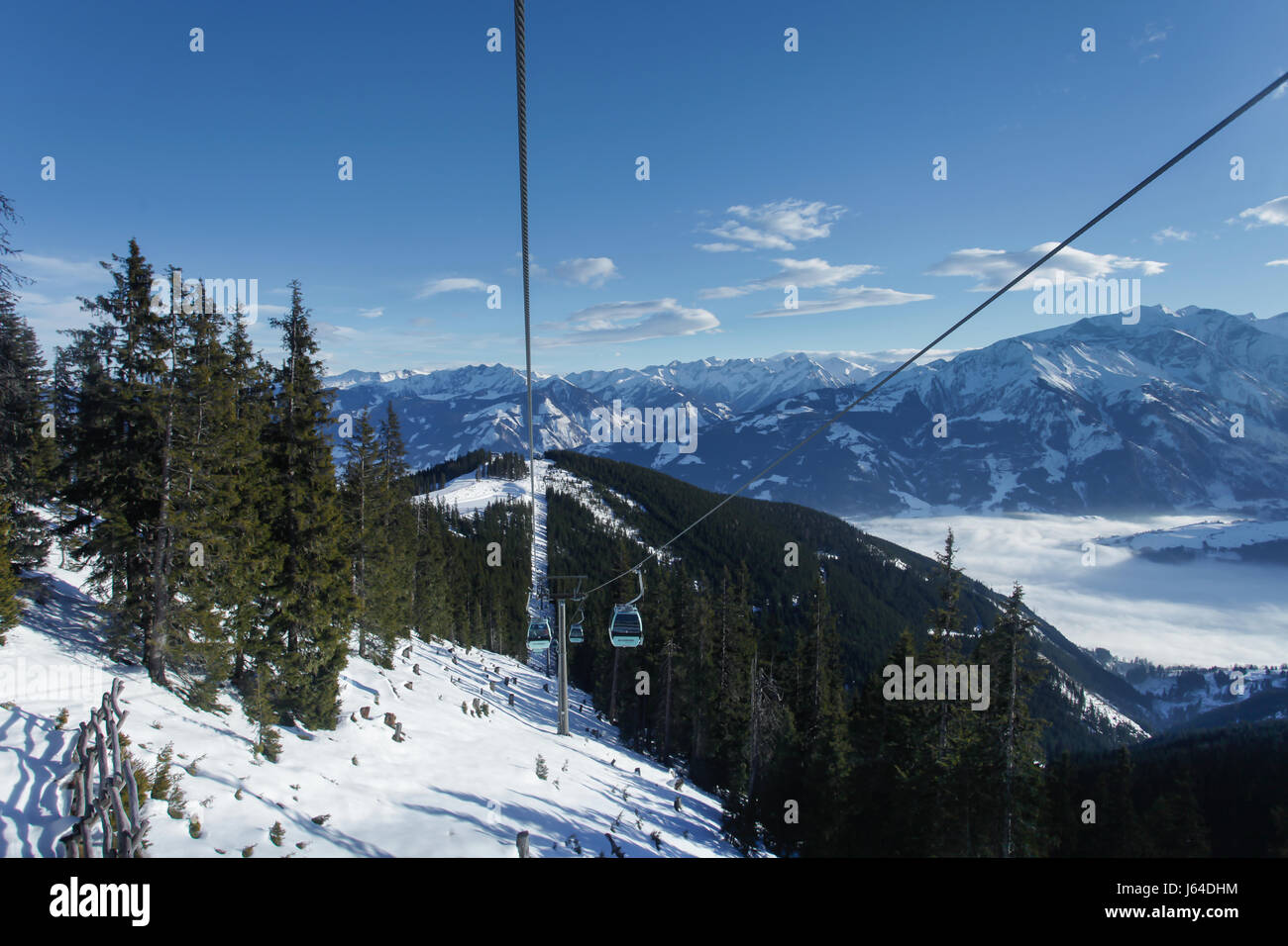Cable car going to Schmitten ski resort in Zell Am See, Austria Stock