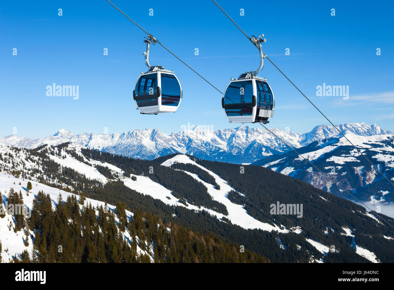 Cable car going to Schmitten ski resort in Zell Am See, Austria Stock Photo